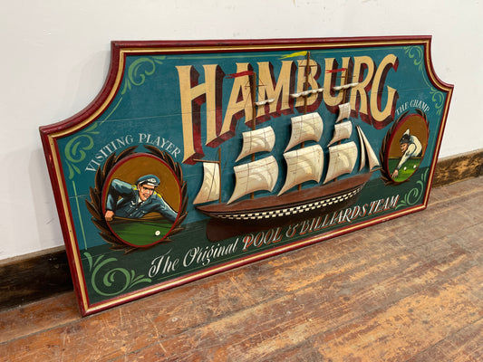 Vintage hand painted Hamburg boat / ship pub sign