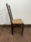 Large Antique Oak Farmhouse Refectory Dining Table & 8 Ladder-Back Rush Seat Chairs — Stunning Set