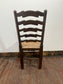 Large Antique Oak Farmhouse Refectory Dining Table & 8 Ladder-Back Rush Seat Chairs — Stunning Set