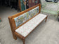 Solid Pine Floral Upholstered Hall Bench / Settle Seat / Country Style