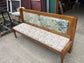 Solid Pine Floral Upholstered Hall Bench / Settle Seat / Country Style