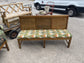 Pair of Oak Botanical Pattern Upholstered Bench Seats / William Morris Style