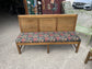 Pair of Oak Botanical Pattern Upholstered Bench Seats / William Morris Style
