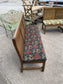 Pair of Oak Botanical Pattern Upholstered Bench Seats / William Morris Style