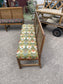 Pair of Oak Botanical Pattern Upholstered Bench Seats / William Morris Style