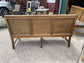 Pair of Oak Botanical Pattern Upholstered Bench Seats / William Morris Style