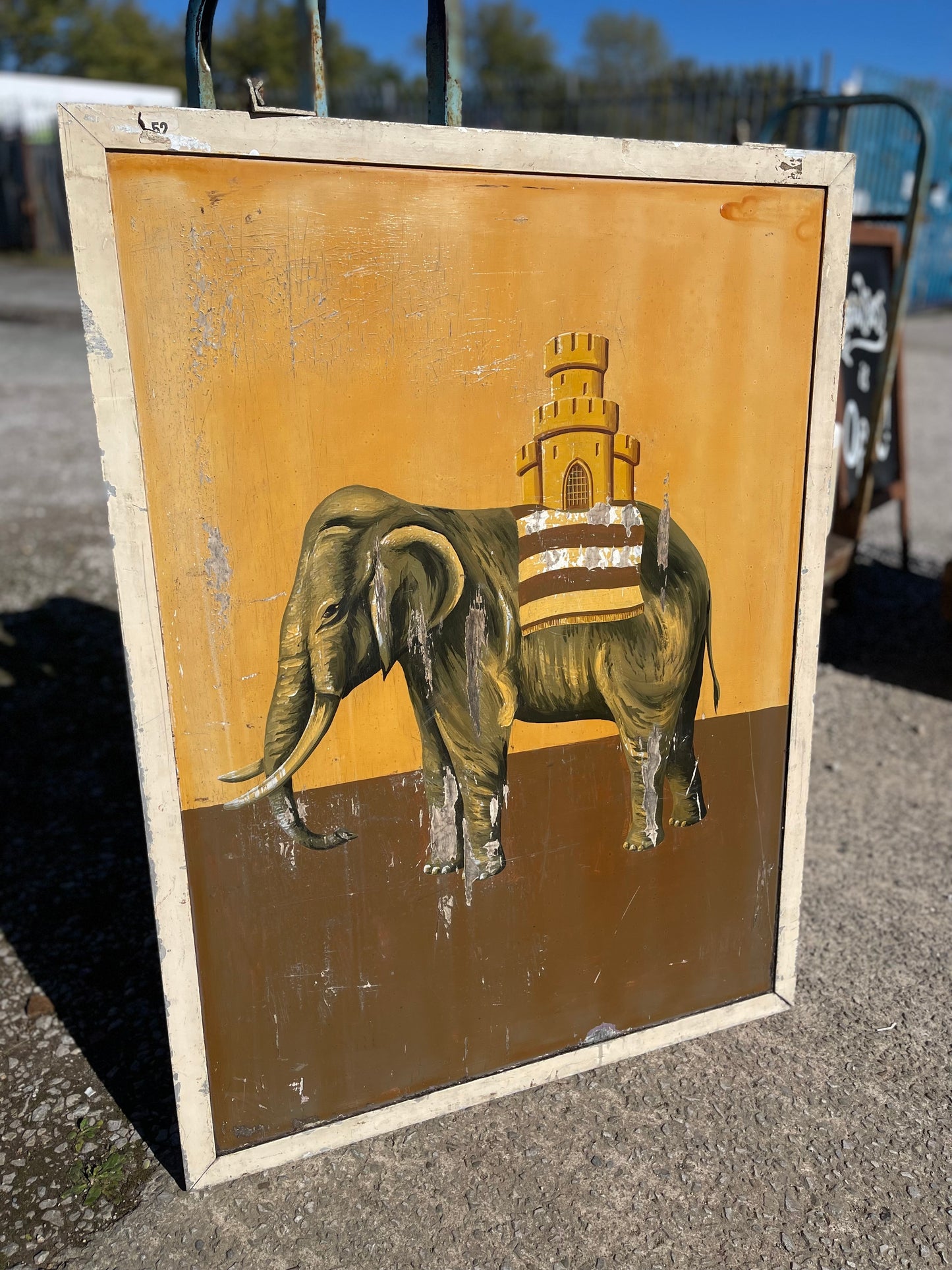 Original vintage hand painted Elephant & Castle pub sign