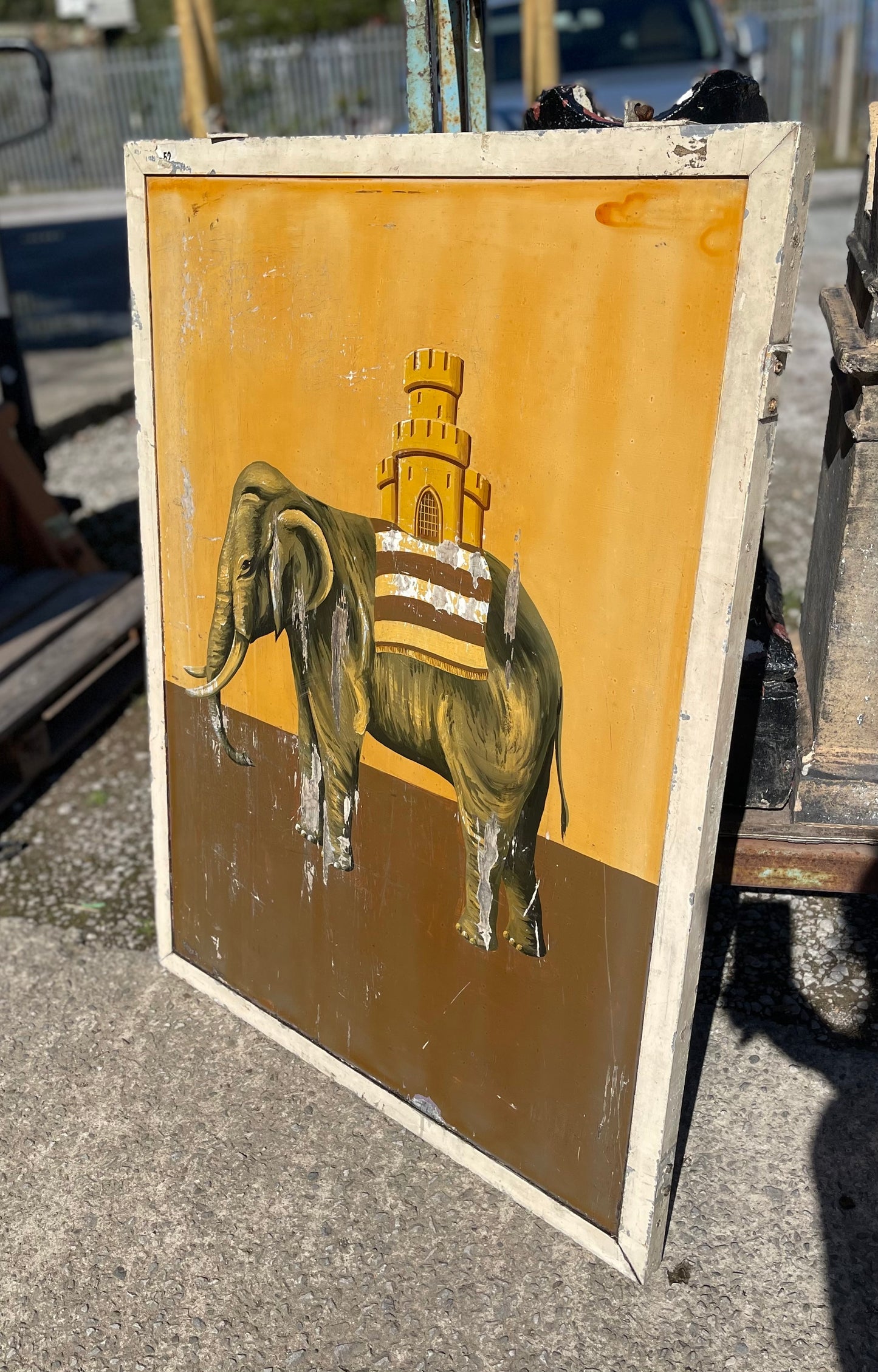 Original vintage hand painted Elephant & Castle pub sign