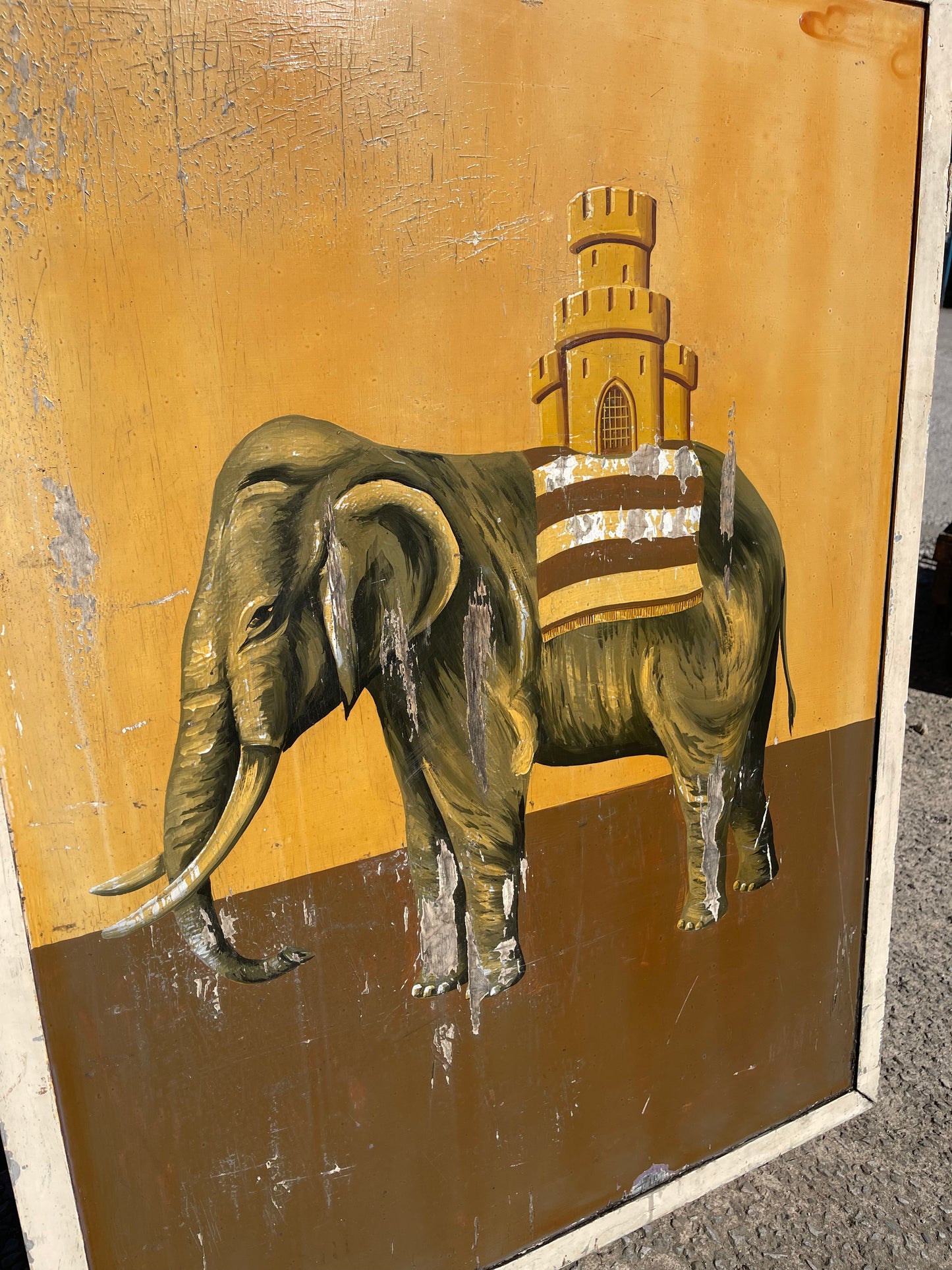 Original vintage hand painted Elephant & Castle pub sign