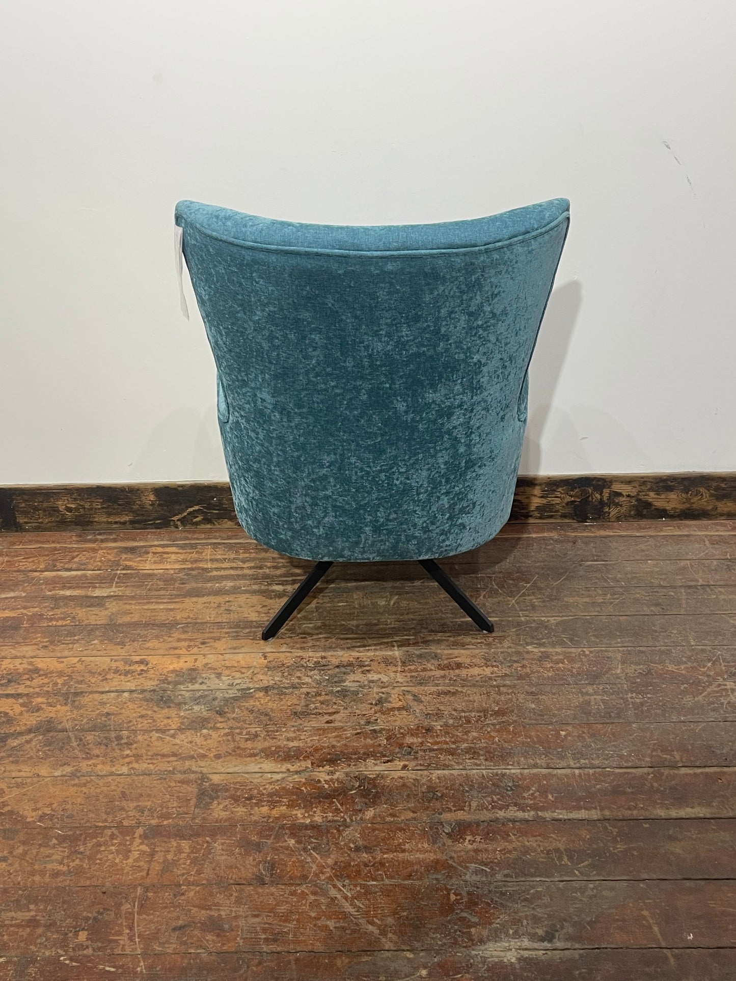 Modern Teal Blue Velvet Armchair Accent Lounge Chair Occasional Chair