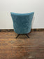 Modern Teal Blue Velvet Armchair Accent Lounge Chair Occasional Chair