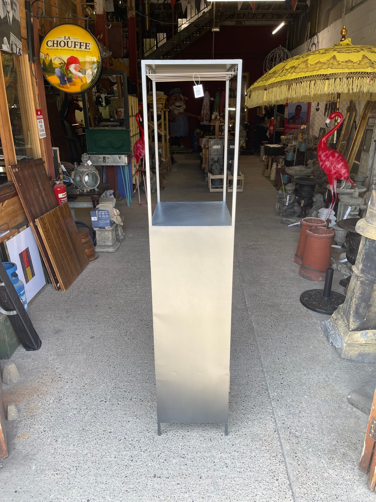Industrial Metal Wine Rack Cabinet with 2 Drawers | Freestanding Bottle Storage