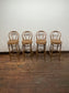 Set of 4 Bentwood Bar Stools Brown Leather Seats / Café Pub Bar Furniture