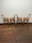 Set of 4 Bentwood Bar Stools Brown Leather Seats / Café Pub Bar Furniture