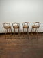 Set of 4 Bentwood Bar Stools Brown Leather Seats / Café Pub Bar Furniture