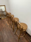 Set of 4 Bentwood Bar Stools Brown Leather Seats / Café Pub Bar Furniture