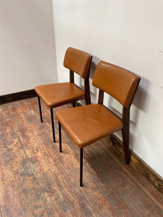 Retro style tan leather chairs