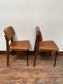 Retro style tan leather chairs