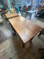 Pair of Rustic Solid Wood Poseur / Bar Tables with Metal Footrests