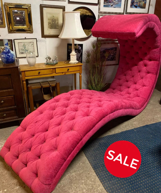 SPRING SALE! Curved fuchsia pink chaise longue