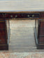 Traditional Mahogany Leather Top Pedestal Office Desk 9 Drawer Writing Desk