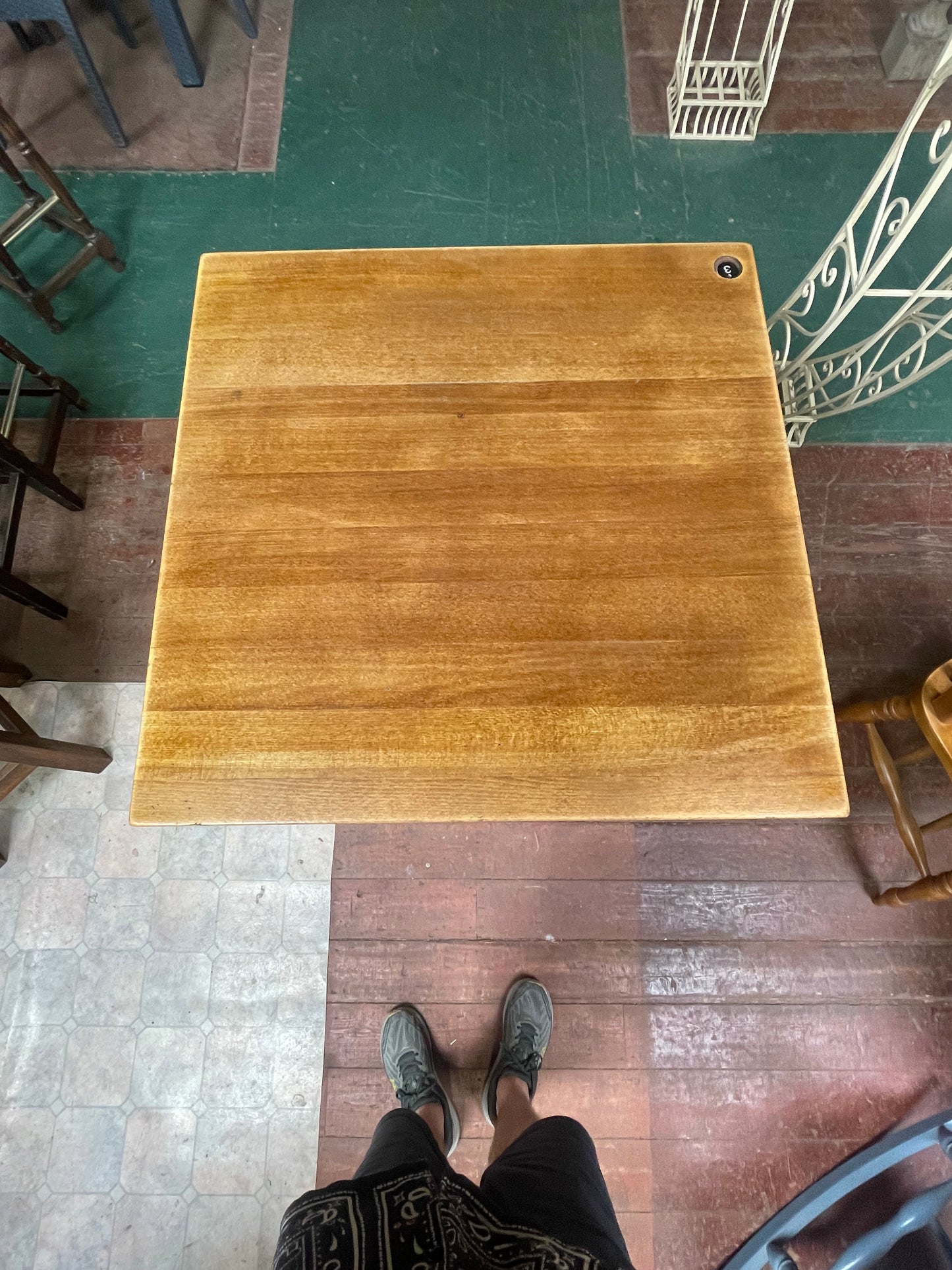 Solid Wood High Poseur Table | Rustic Industrial Bar Table | Pub Café Bar