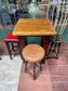 Solid Wood High Poseur Table | Rustic Industrial Bar Table | Pub Café Bar
