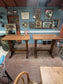 Pair of Solid Wood High Tables Rustic Pub Bar Café Restaurant Trestle Poseur Tables