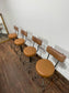 Set of 4 Industrial Style Swivel Bar Stools– Tan Leather Effect & Chrome