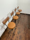 Set of 4 Industrial Style Swivel Bar Stools– Tan Leather Effect & Chrome