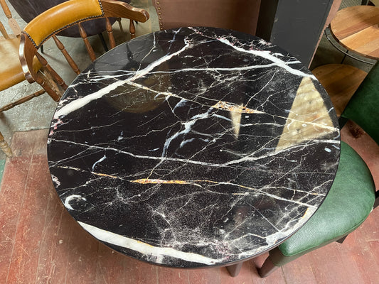 Round marble effect coffee table