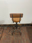 Set of 4 Industrial Style Swivel Bar Stools– Tan Leather Effect & Chrome