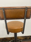 Set of 4 Industrial Style Swivel Bar Stools– Tan Leather Effect & Chrome