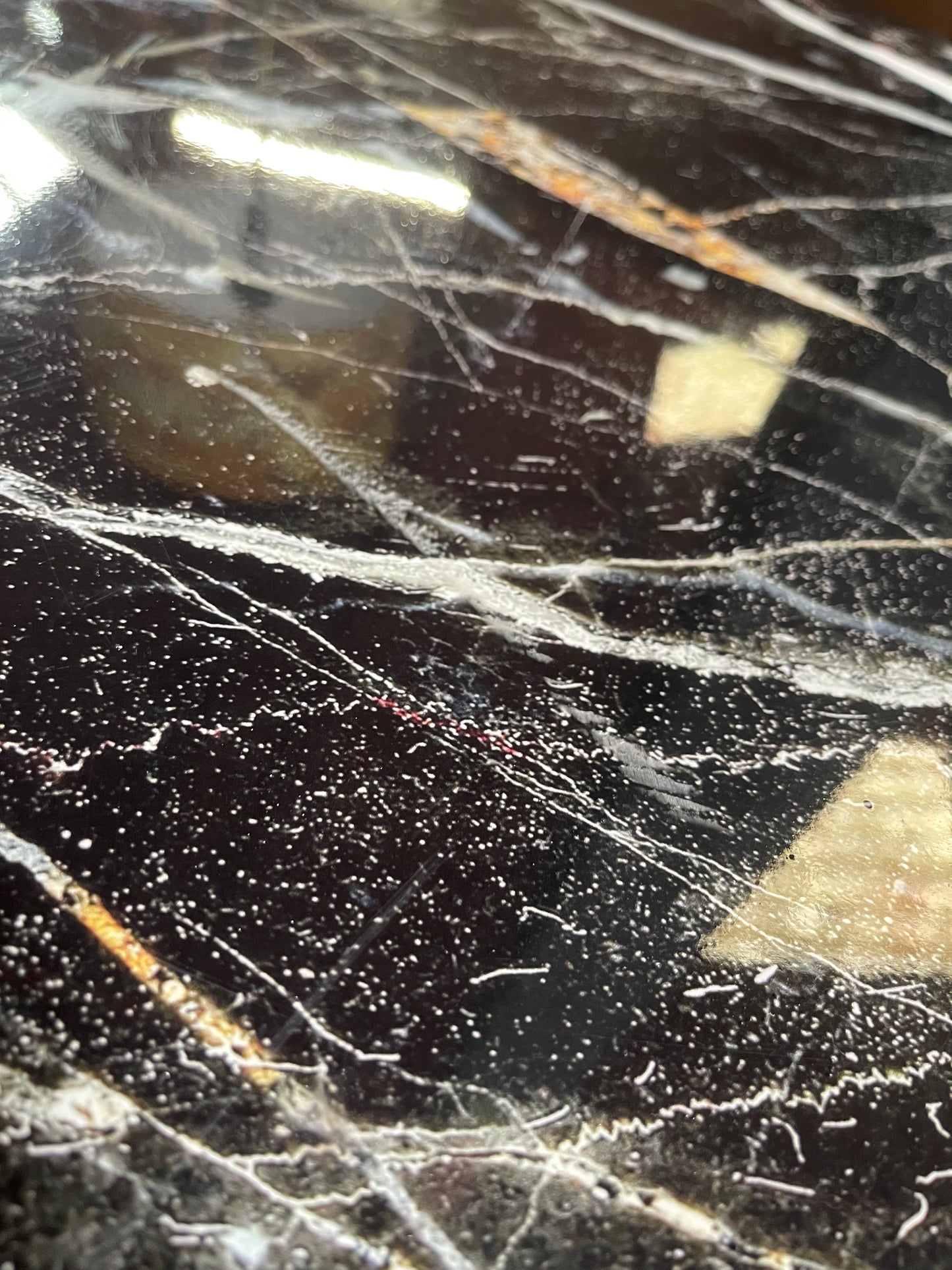Round marble effect coffee table