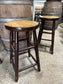 Barrel with round table top and 4 stools for pub / bar