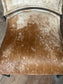 Genuine Cow Hide Leather Industrial Armchair | Rustic Lounge Accent Chair | Wood & Metal Frame