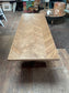 Ash Herringbone Dining Table | Rustic Wooden Table on Pedestal Base | Restaurant, Café & Home