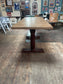 Ash Herringbone Dining Table | Rustic Wooden Table on Pedestal Base | Restaurant, Café & Home