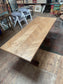 Ash Herringbone Dining Table | Rustic Wooden Table on Pedestal Base | Restaurant, Café & Home