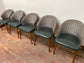 Matching set of 5 fabric and faux leather dining / pub chairs