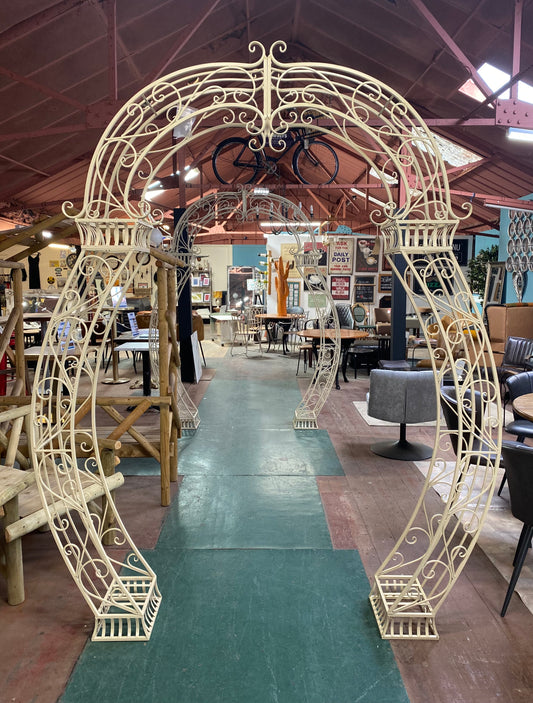 Ornate metal garden arch