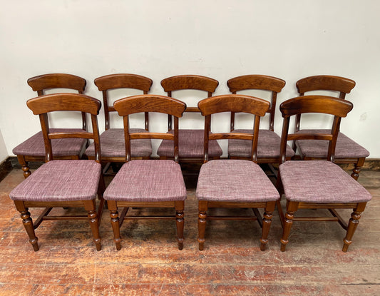 Set of 9 solid wood pub dining chairs
