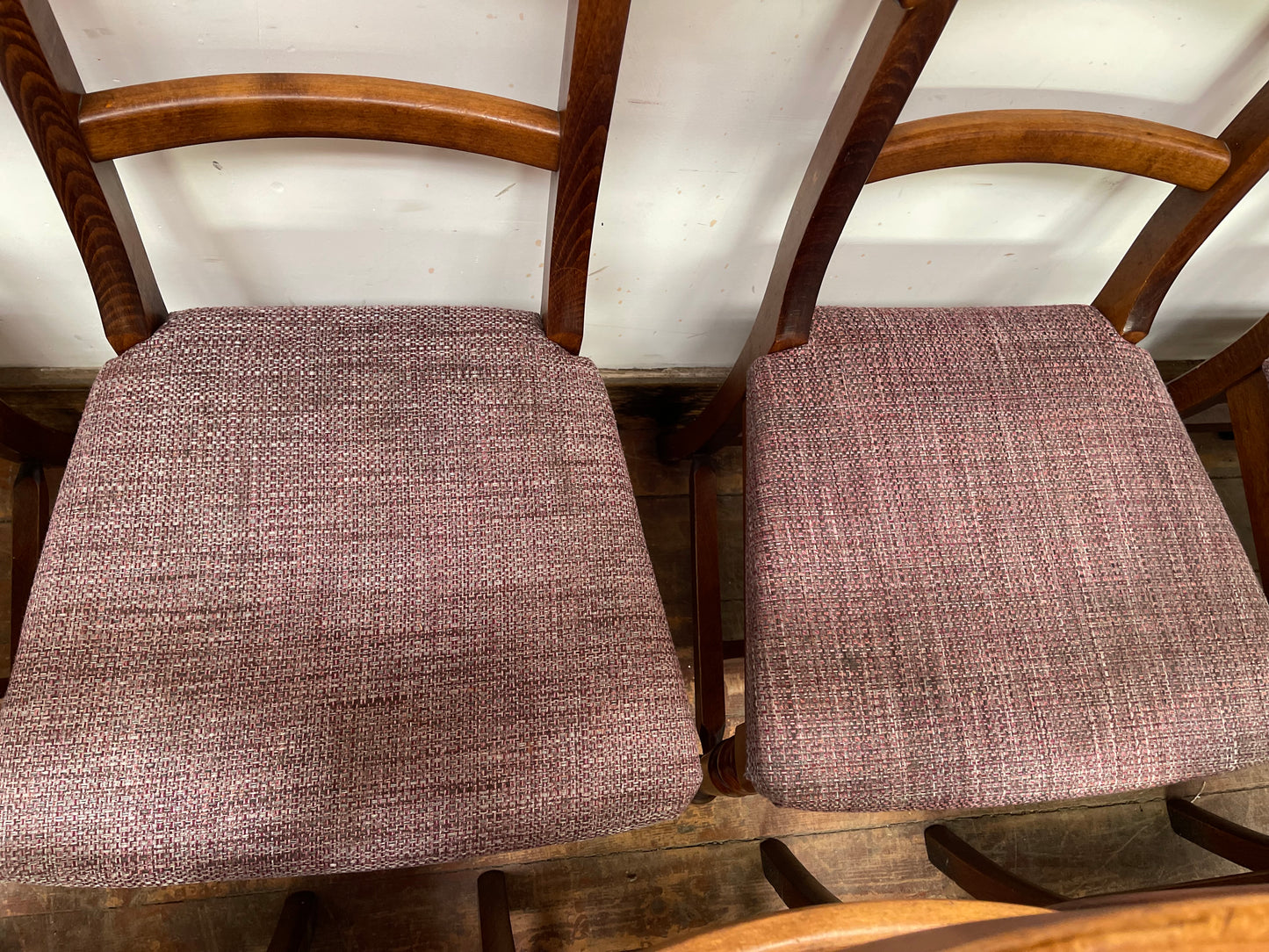 Set of 9 solid wood pub dining chairs