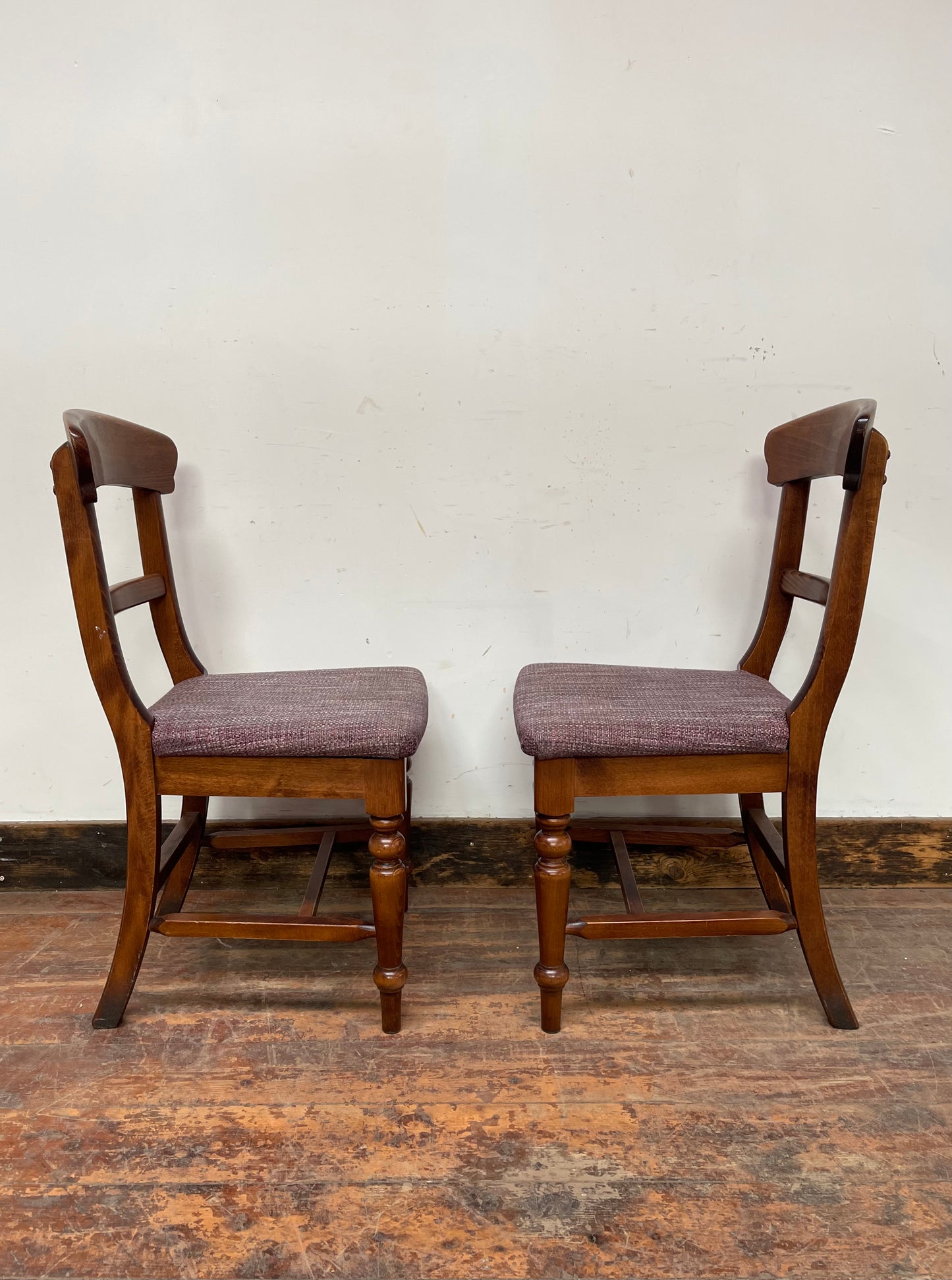 Set of 9 solid wood pub dining chairs