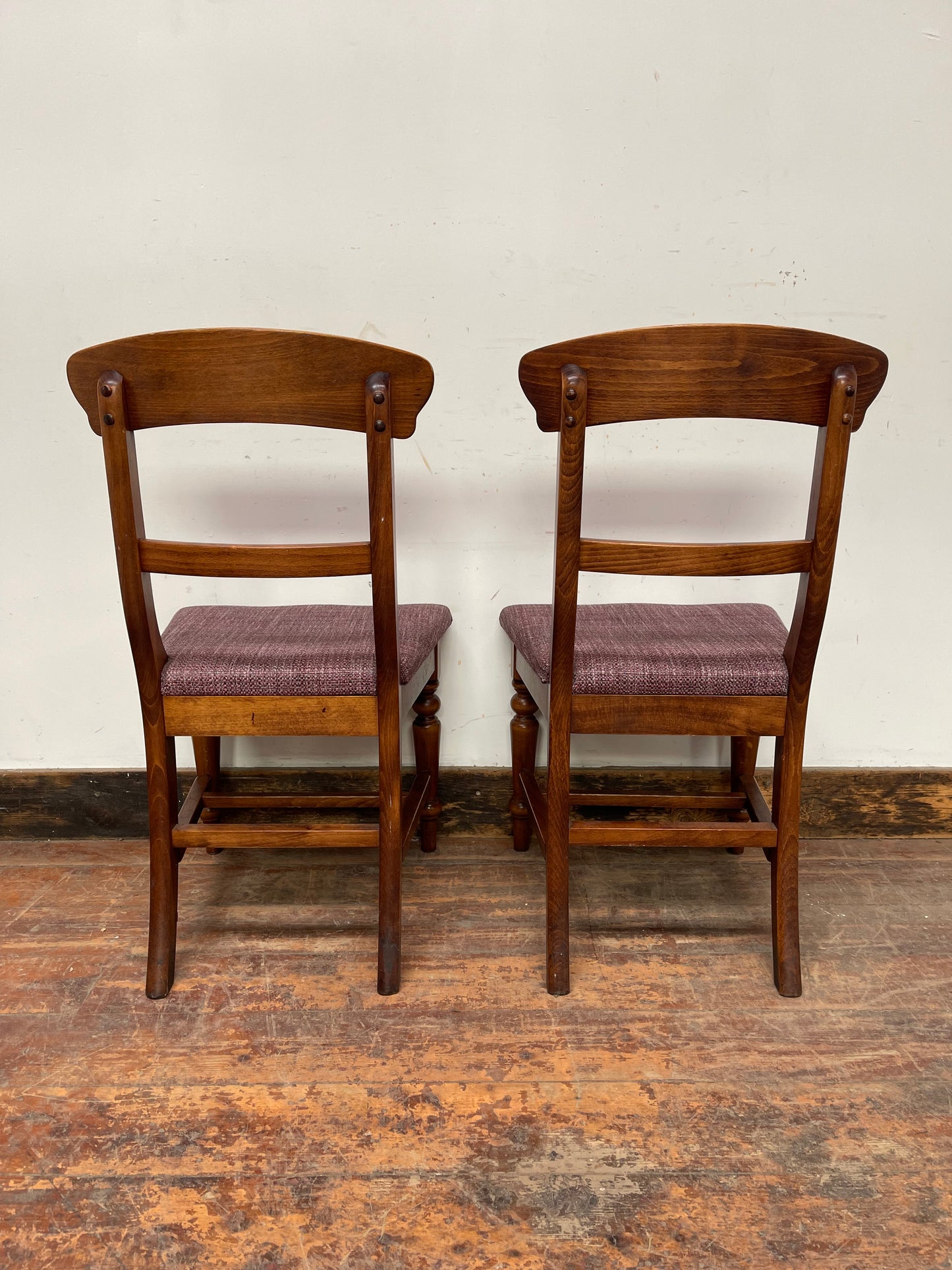 Set of 9 solid wood pub dining chairs