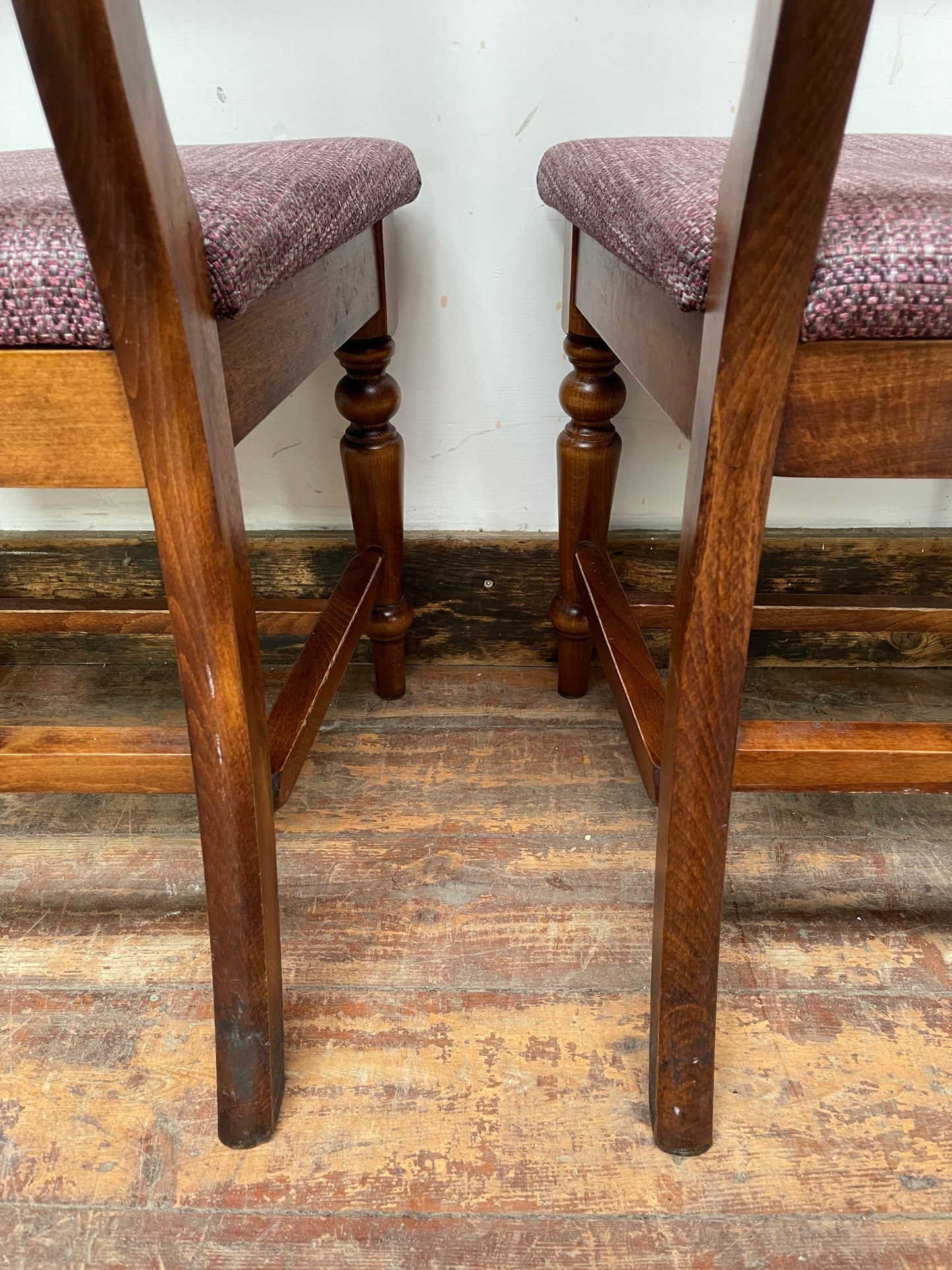 Set of 9 solid wood pub dining chairs