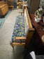 Antique Pine Settle Bench / Floral Fabric / Hall Pew Farmhouse