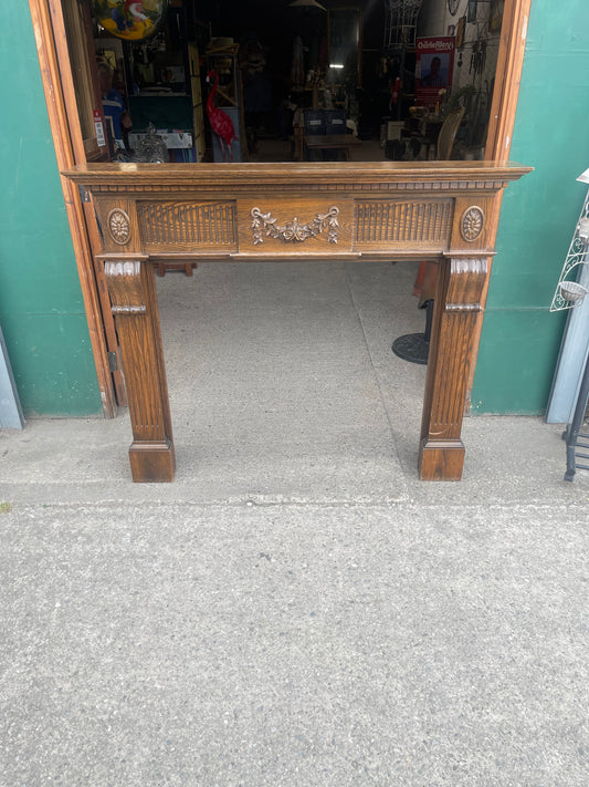 Large Ornate Oak Fireplace Surround | Traditional Carved Fire Mantel