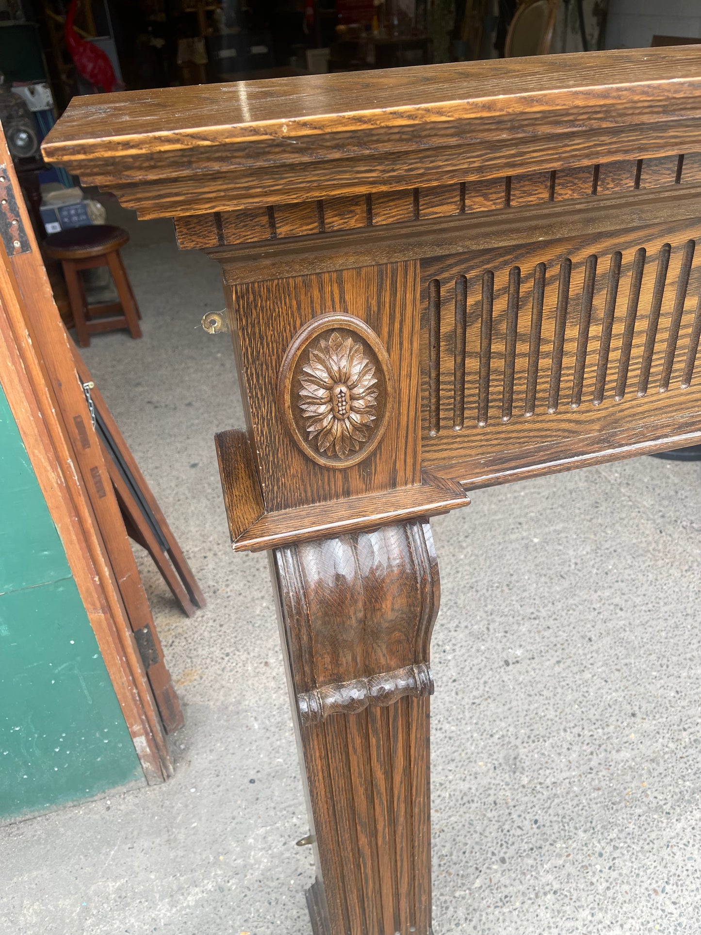 Large Ornate Oak Fireplace Surround | Traditional Carved Fire Mantel