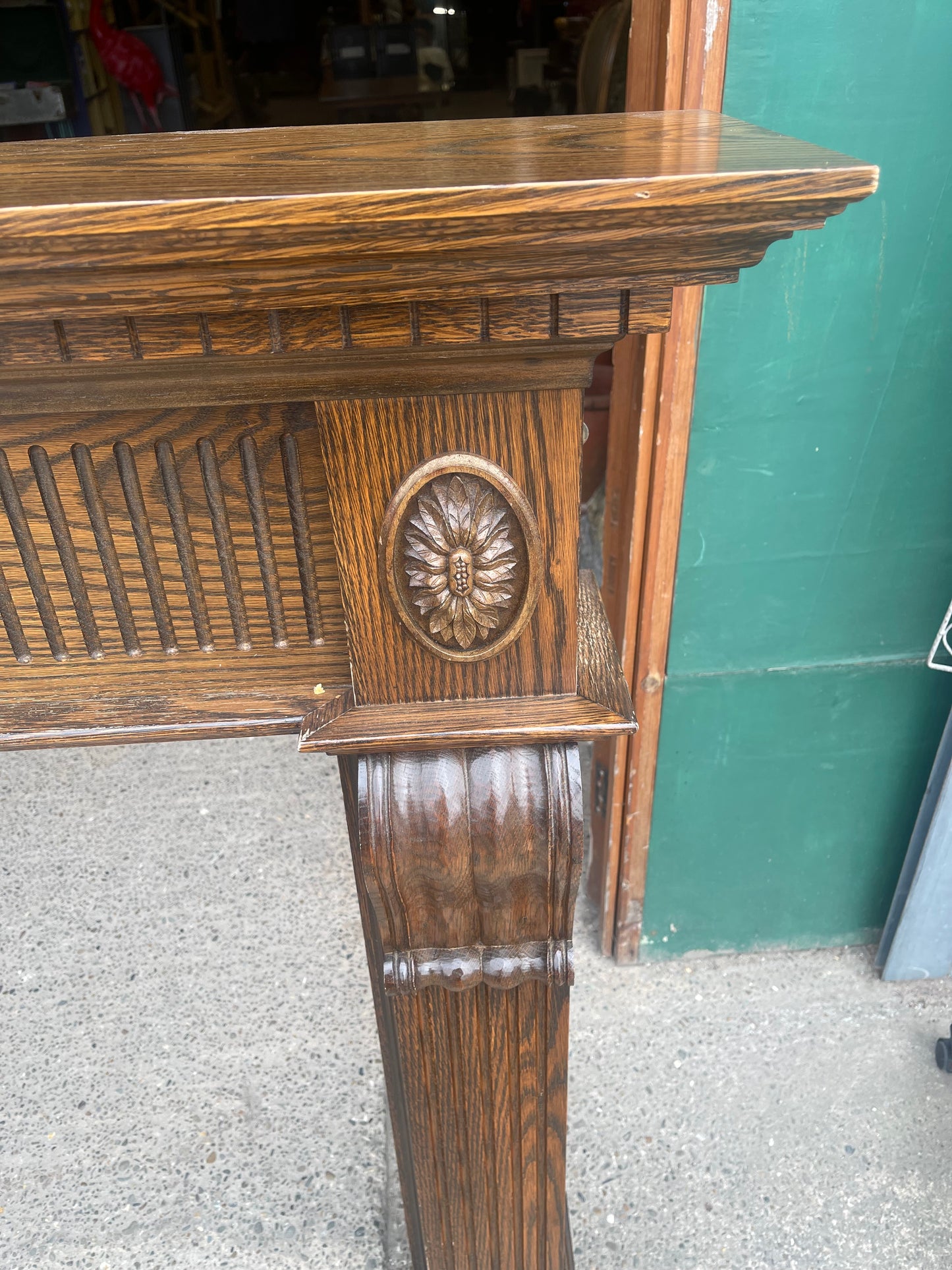 Large Ornate Oak Fireplace Surround | Traditional Carved Fire Mantel